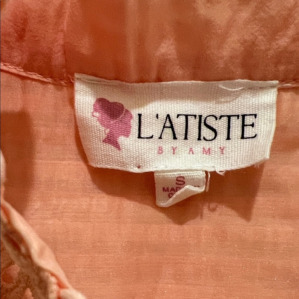 L’Atiste Peach Lace Mini Dress - Picture 4 of 10
